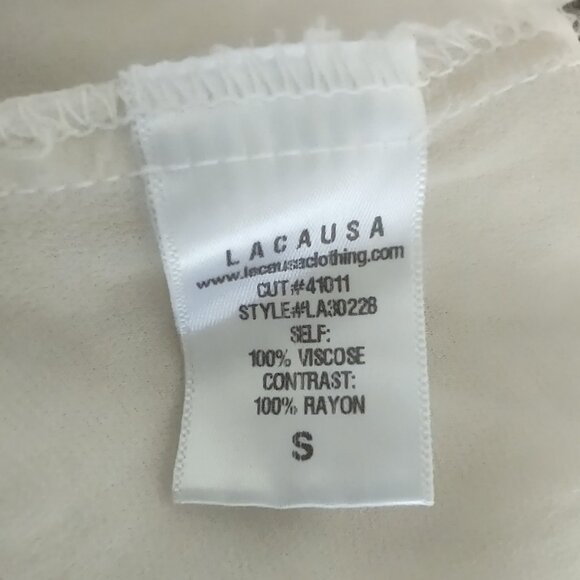 LACAUSA IVORY, CREAM SEASHELL TUNIC DRESS "W/ SLIP" ANTHROPOLOGIE - SMALL - Picture 6 of 6